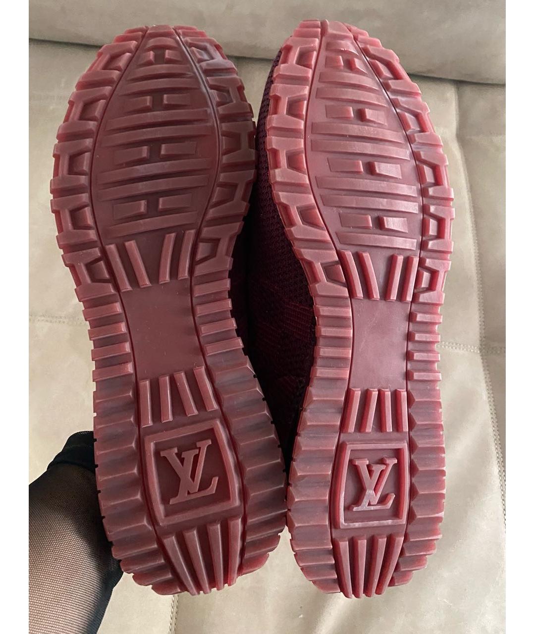 LOUIS VUITTON Бордовые текстильные низкие кроссовки / кеды, фото 5