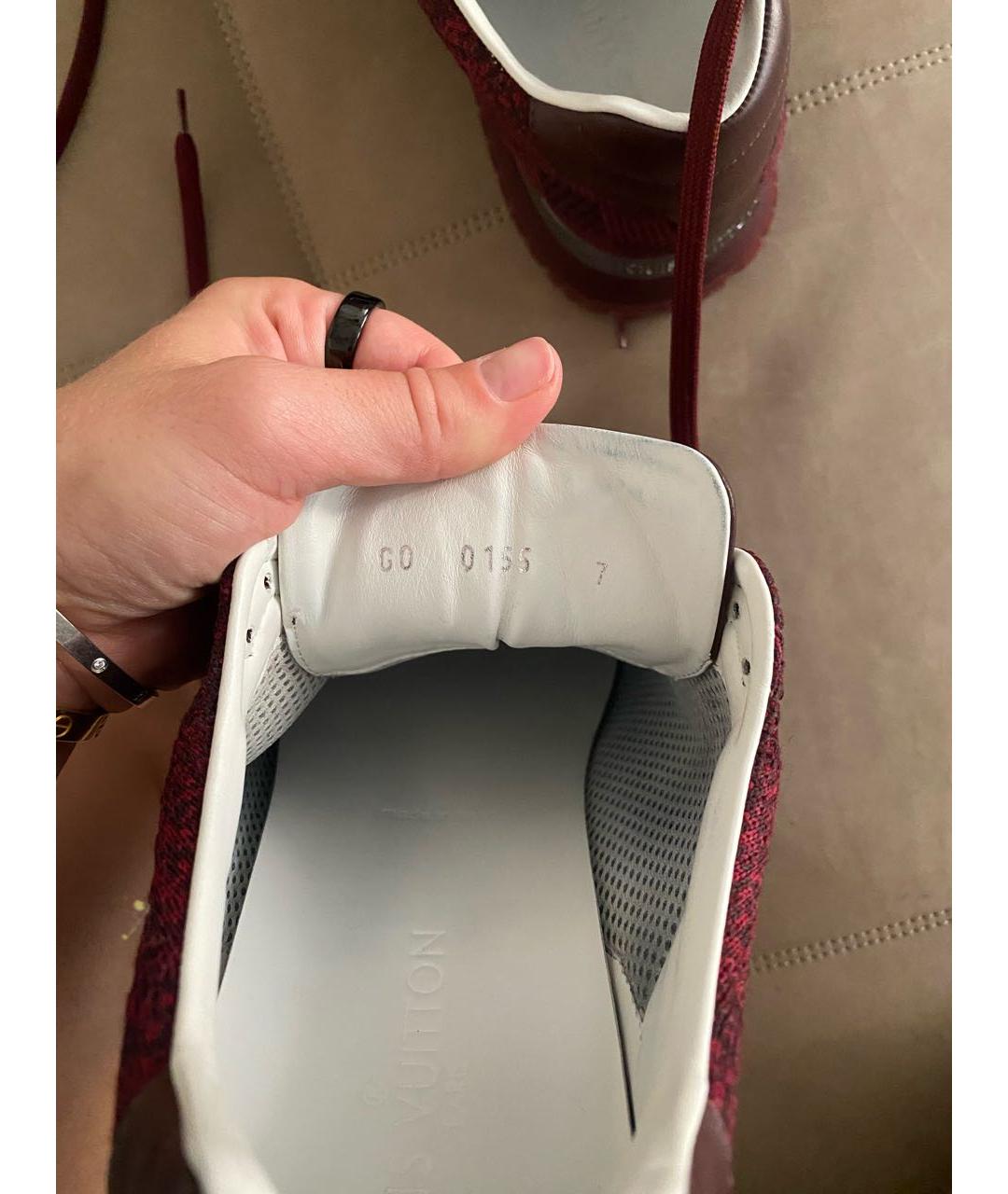 LOUIS VUITTON Бордовые текстильные низкие кроссовки / кеды, фото 7