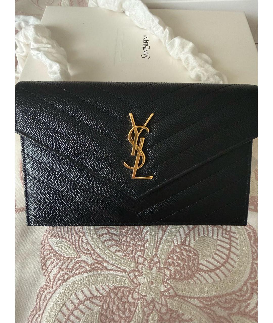 SAINT LAURENT Черная кожаная сумка через плечо, фото 6