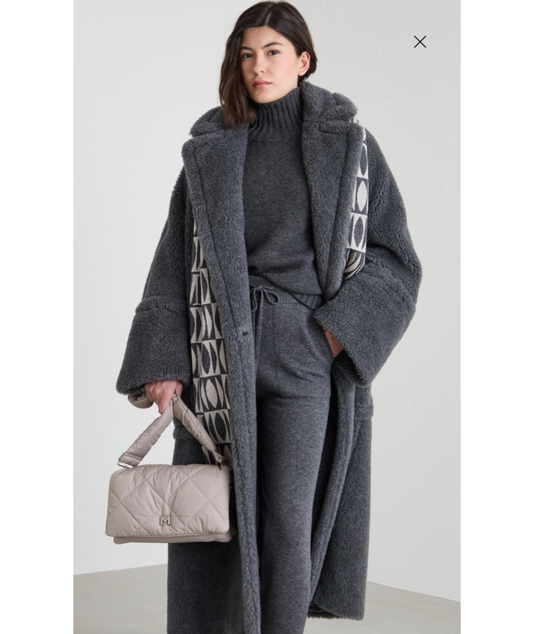 MAX MARA Серая шерстяная шуба, фото 8