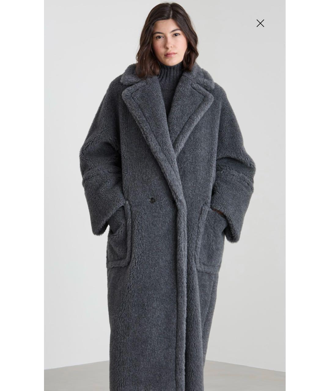 MAX MARA Серая шерстяная шуба, фото 2