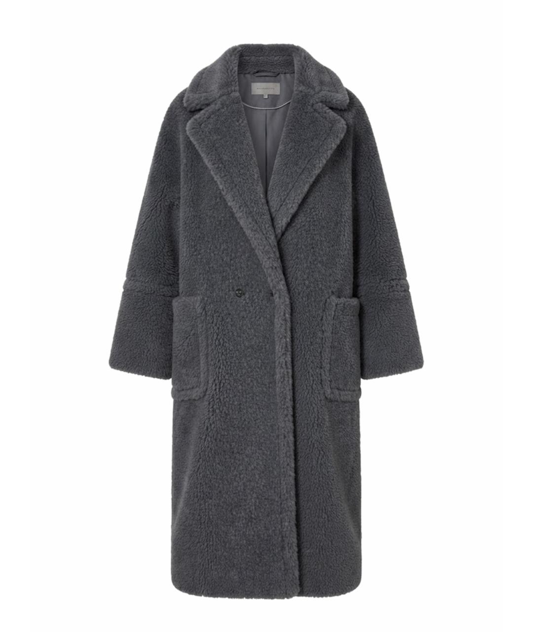 MAX MARA Серая шерстяная шуба, фото 1