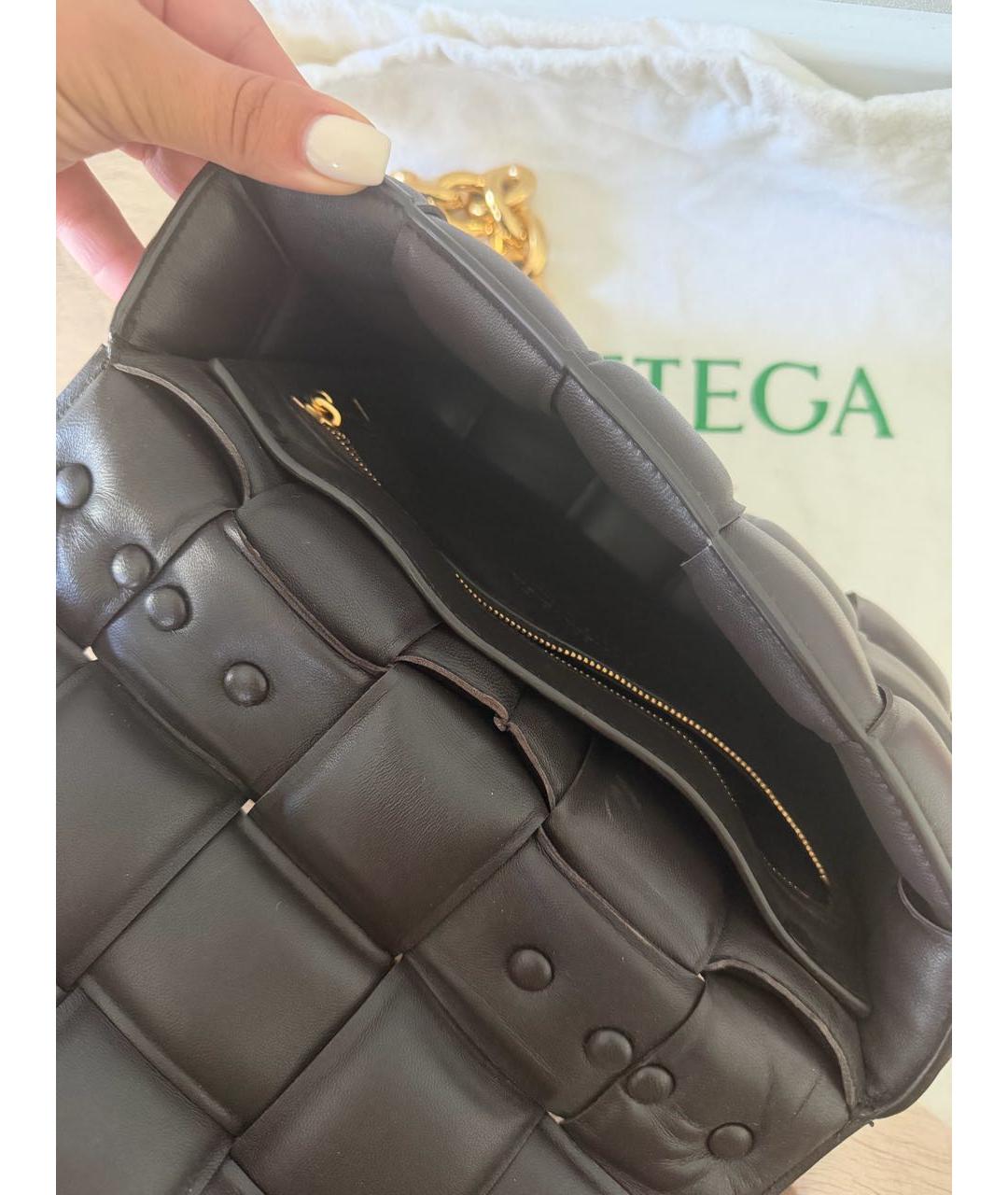 BOTTEGA VENETA Коричневая кожаная сумка через плечо, фото 4