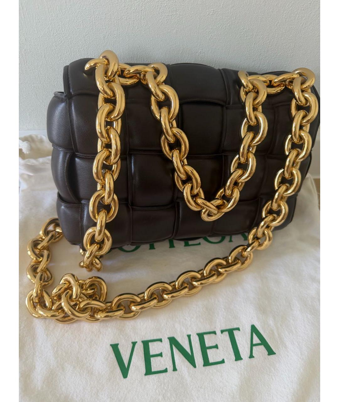 BOTTEGA VENETA Коричневая кожаная сумка через плечо, фото 3