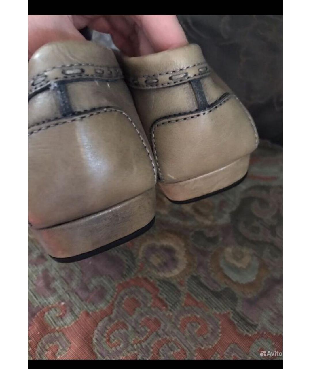 TOD'S Бежевые кожаные лоферы, фото 4