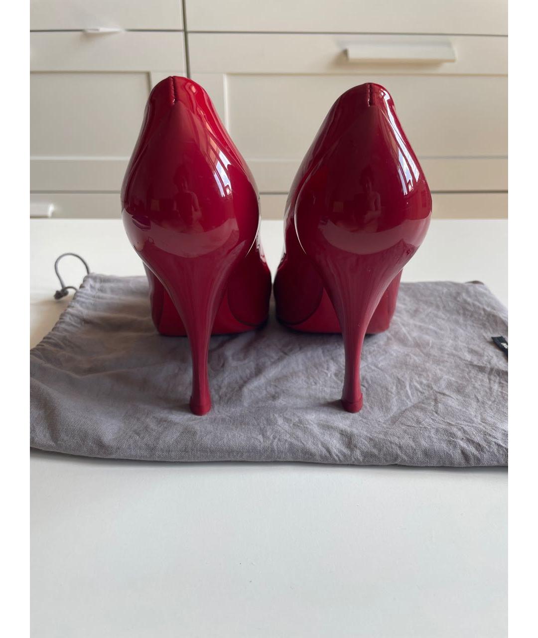 MIU MIU Красные туфли из лакированной кожи, фото 4