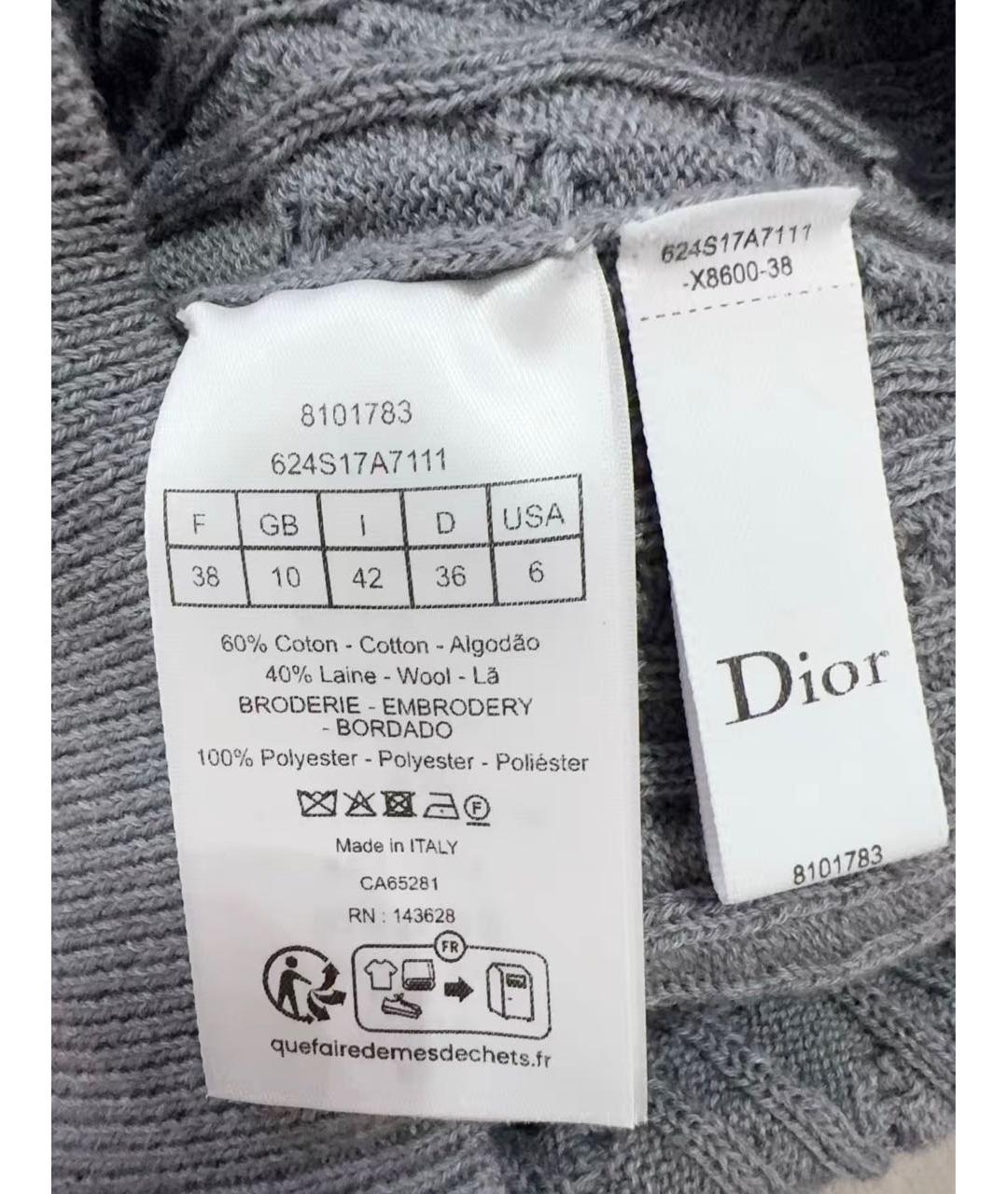 CHRISTIAN DIOR Серая кашемировая футболка, фото 3