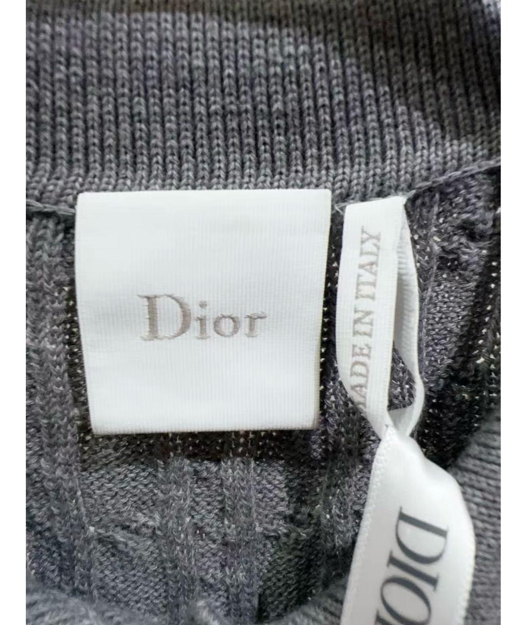 CHRISTIAN DIOR Серая кашемировая футболка, фото 2