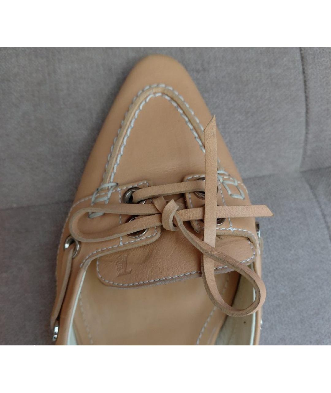 TOD'S Бежевые кожаные мюли, фото 6