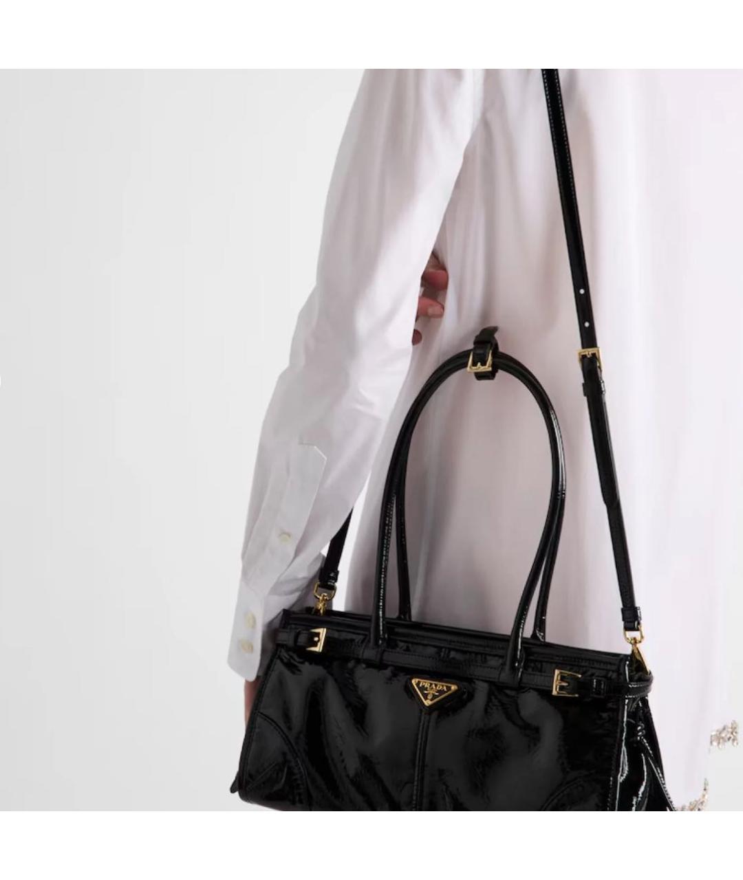 PRADA Черная кожаная сумка тоут, фото 5
