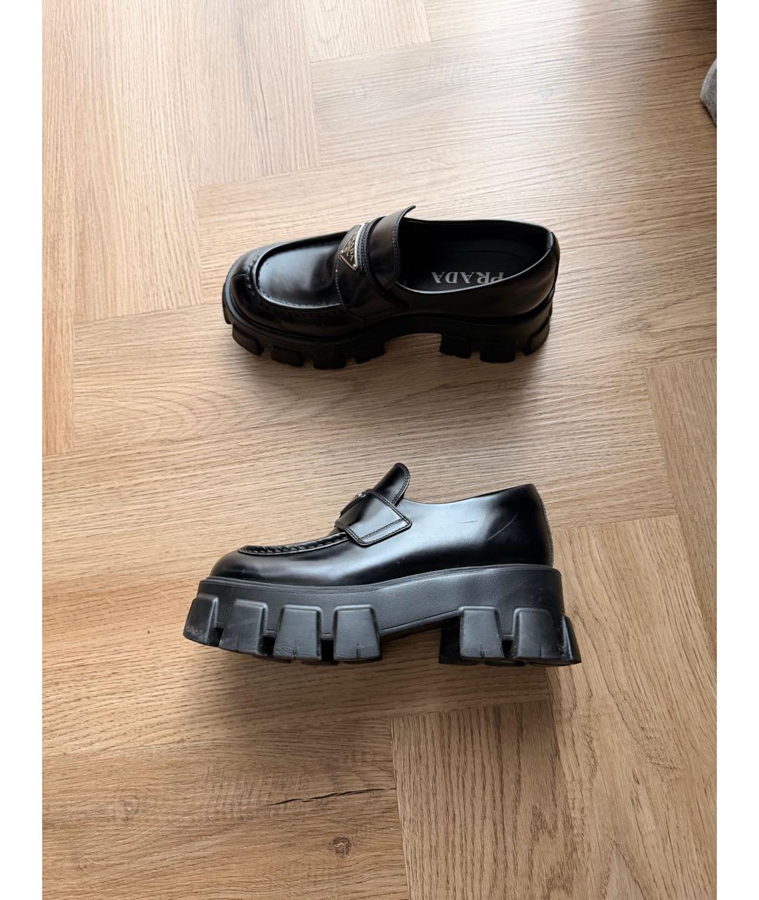 PRADA Черные кожаные лоферы, фото 9