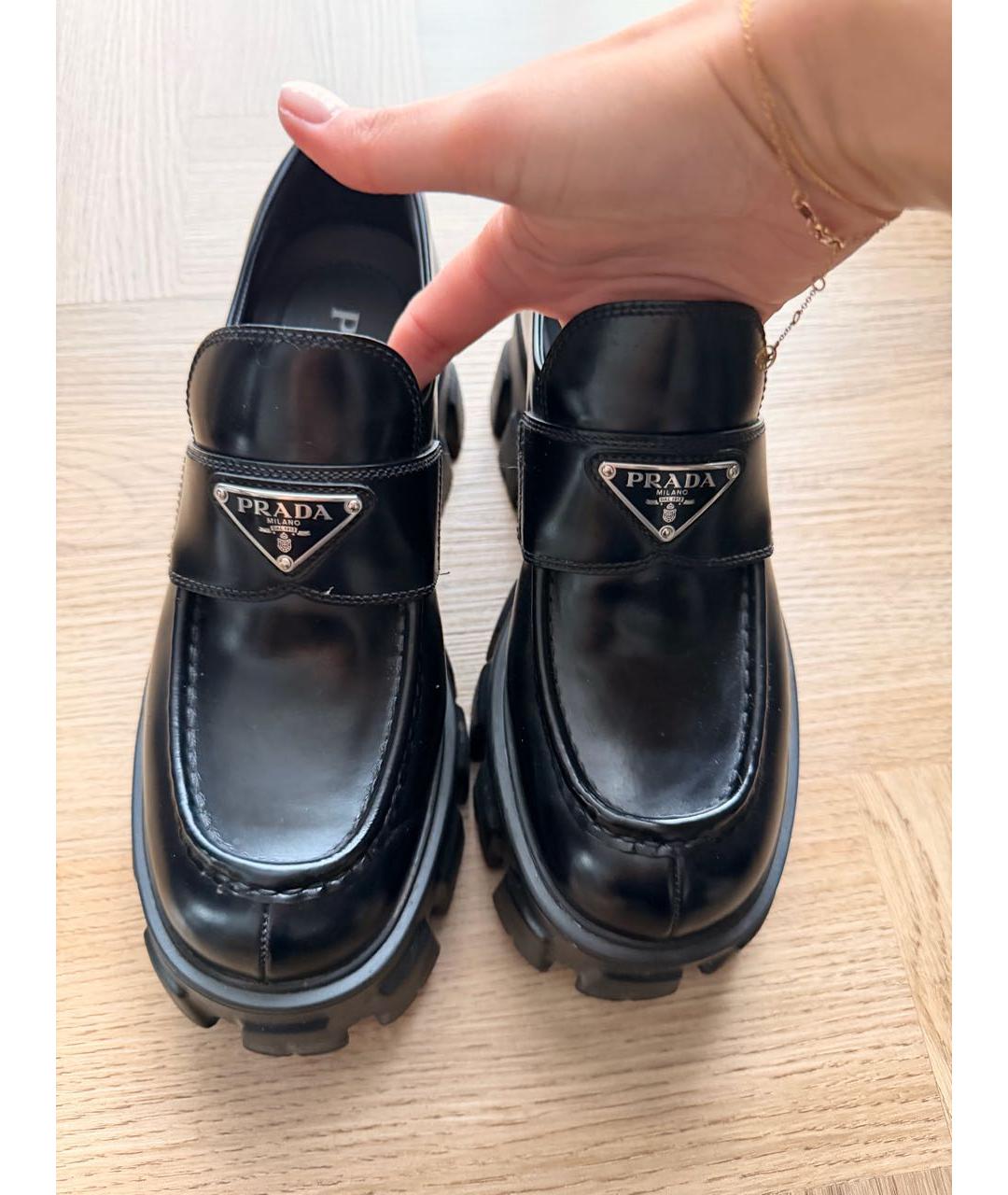 PRADA Черные кожаные лоферы, фото 6
