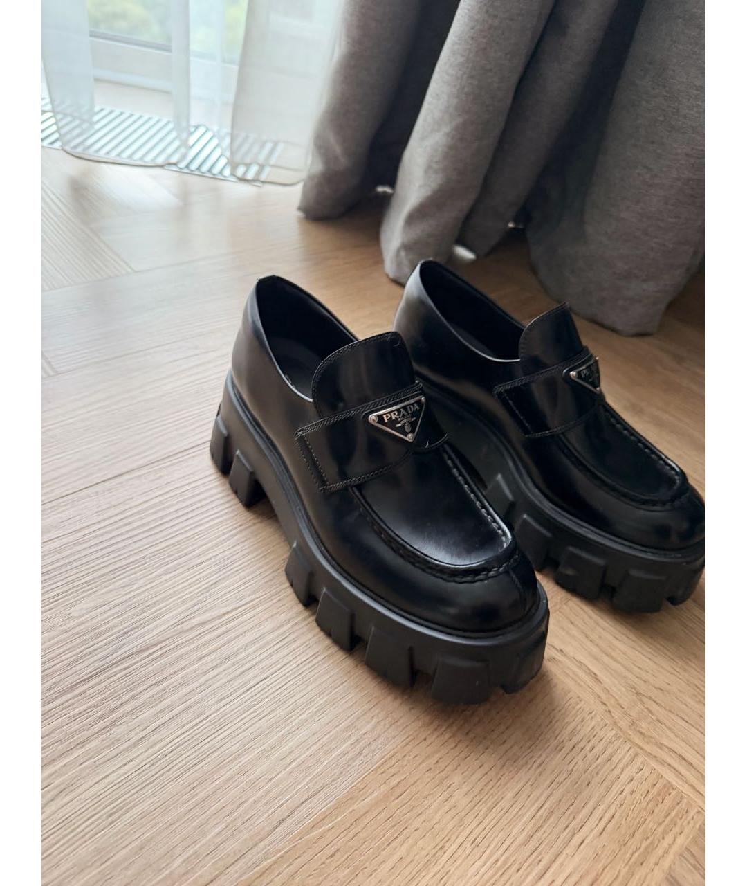 PRADA Черные кожаные лоферы, фото 2