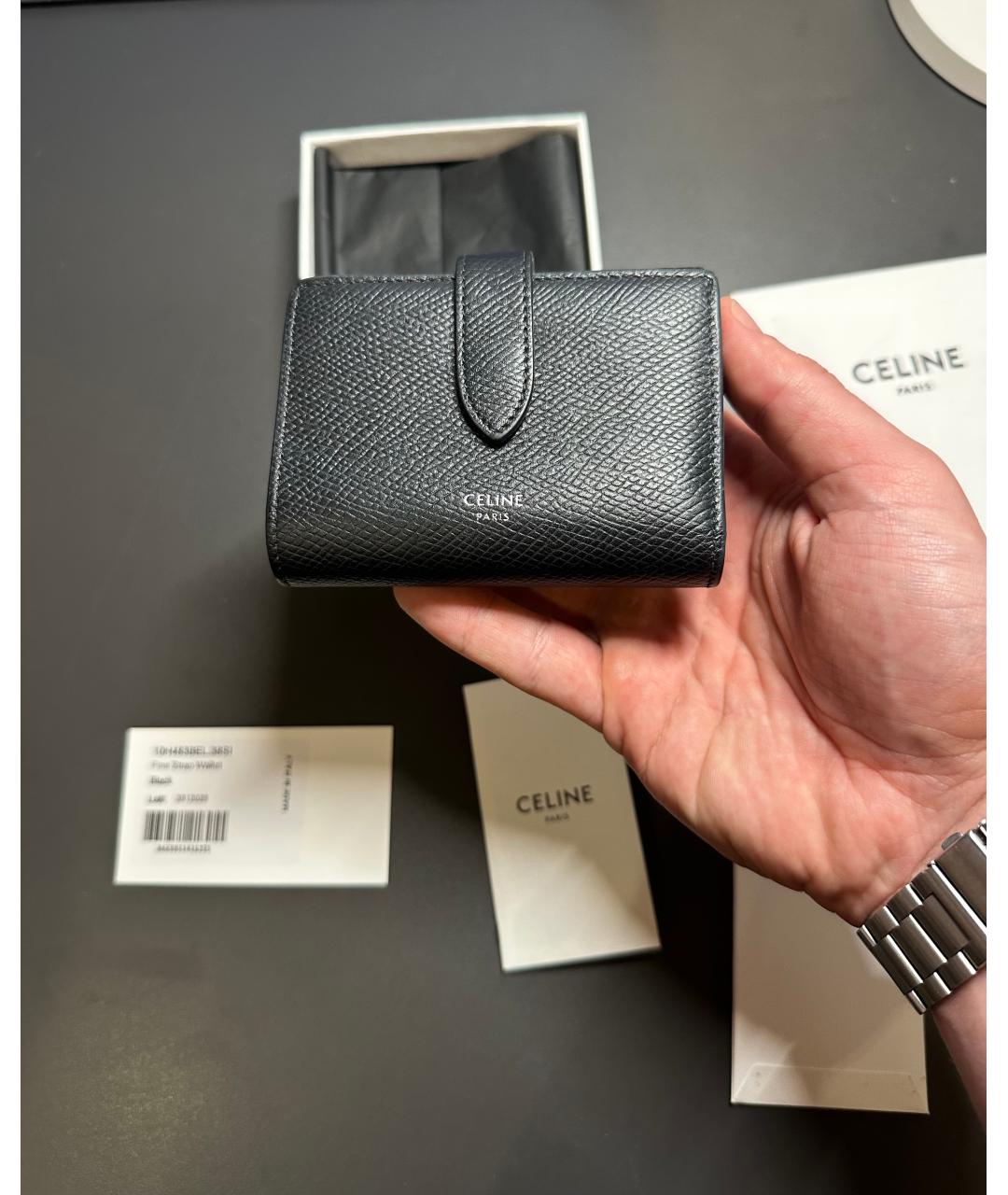 CELINE Черный кожаный кошелек, фото 10