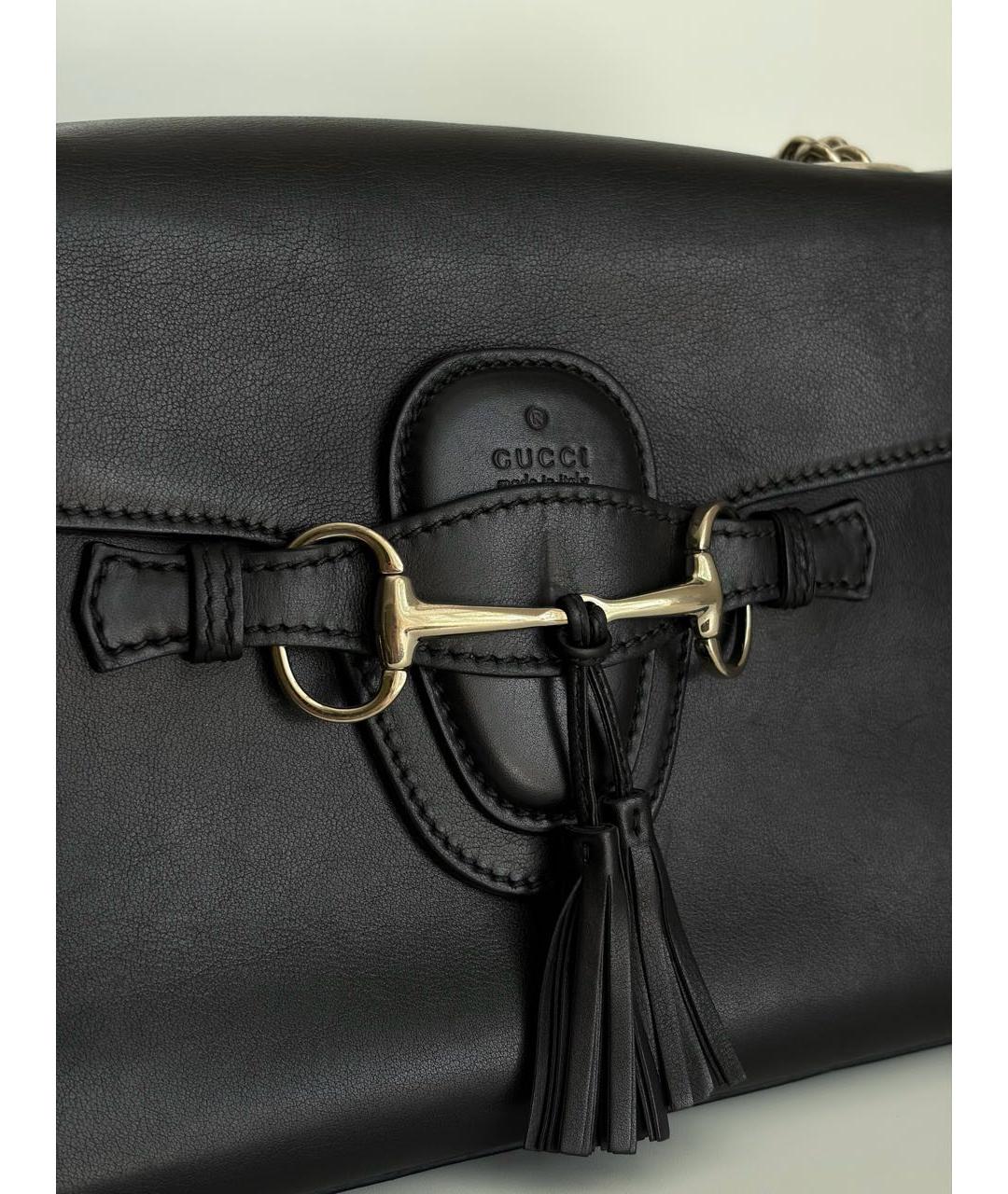 GUCCI Черная кожаная сумка через плечо, фото 8