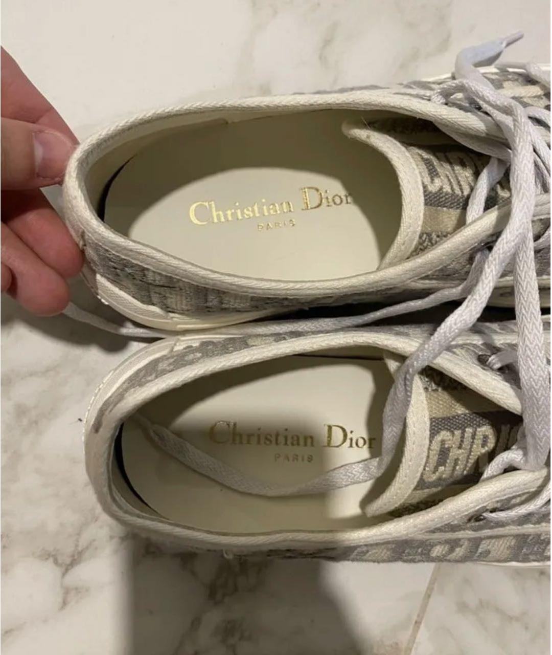 CHRISTIAN DIOR Серые текстильные кеды, фото 5