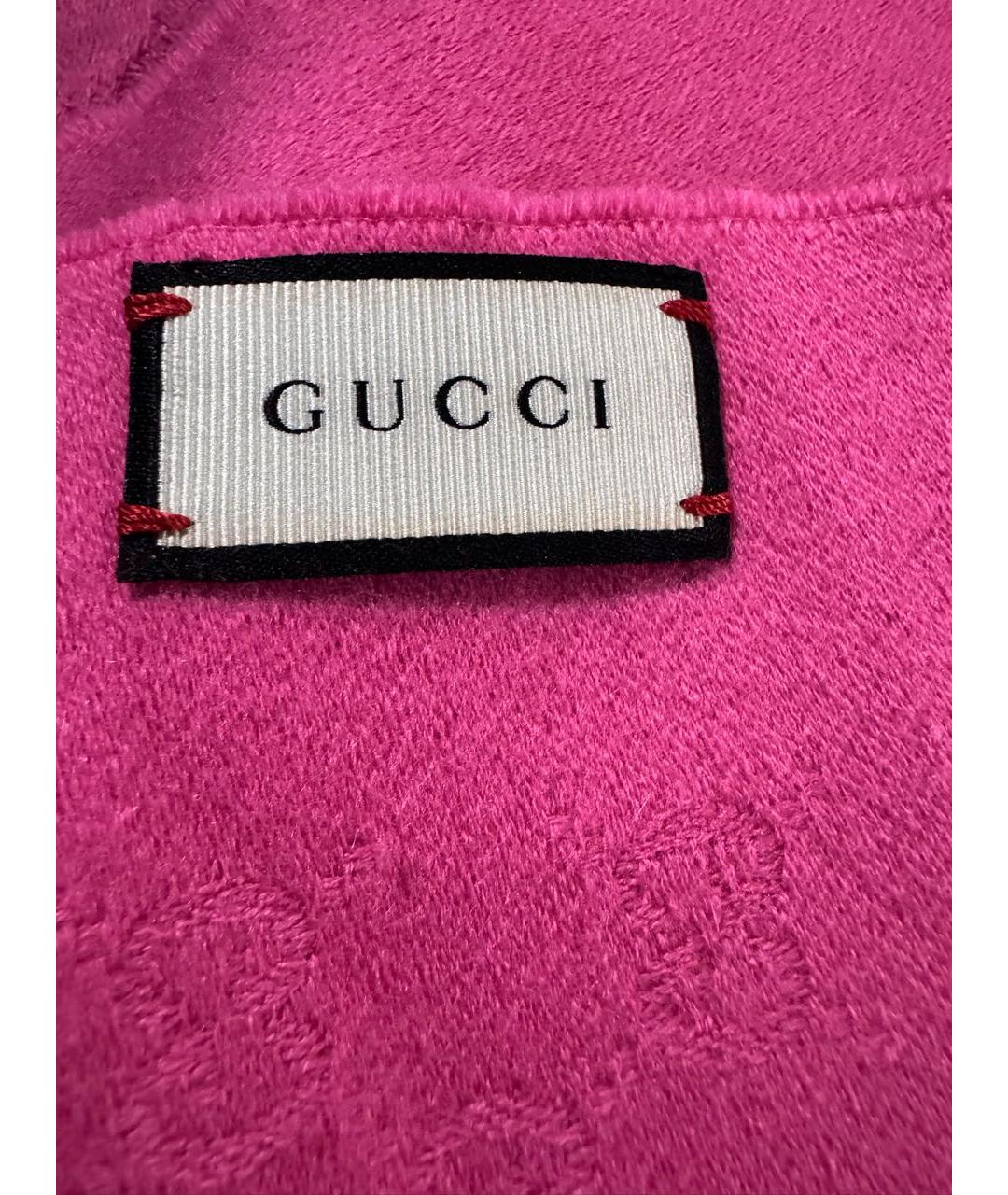GUCCI Розовый кашемировый шарф, фото 2