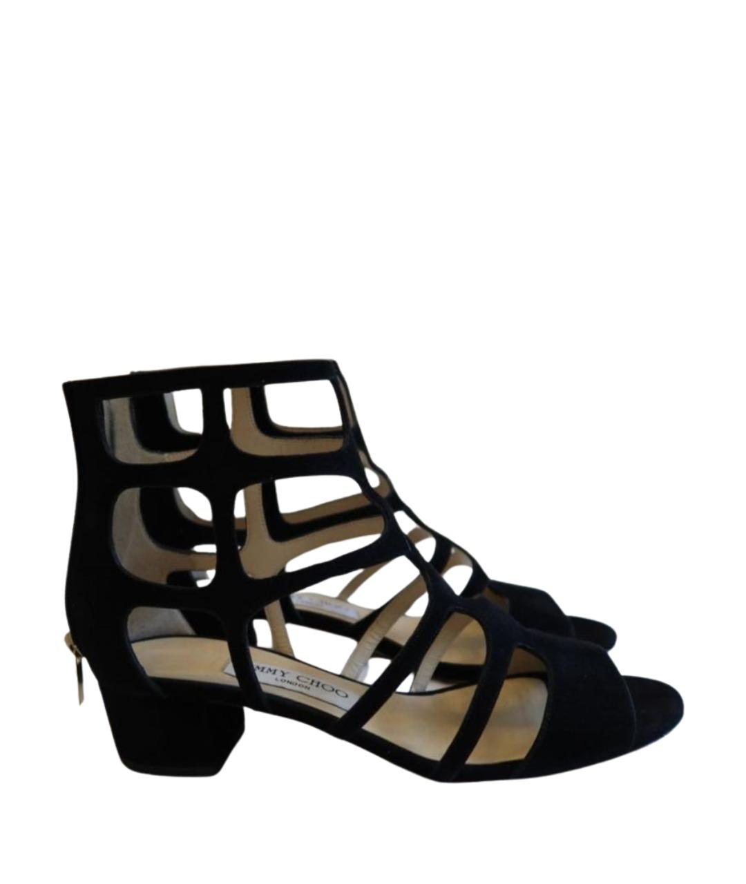 JIMMY CHOO Черные замшевые босоножки, фото 1