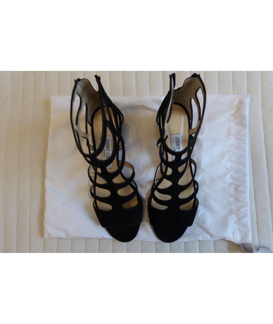JIMMY CHOO Черные замшевые босоножки, фото 2