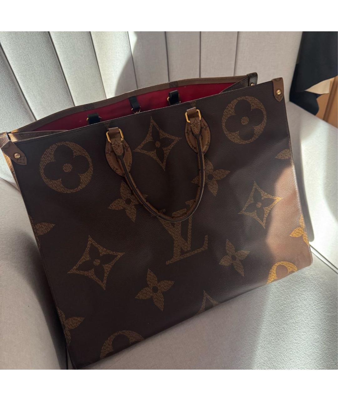 LOUIS VUITTON Коричневая сумка тоут из канвы, фото 2