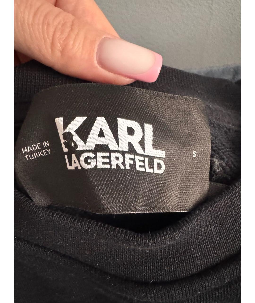 KARL LAGERFELD Черный хлопковый джемпер / свитер, фото 4
