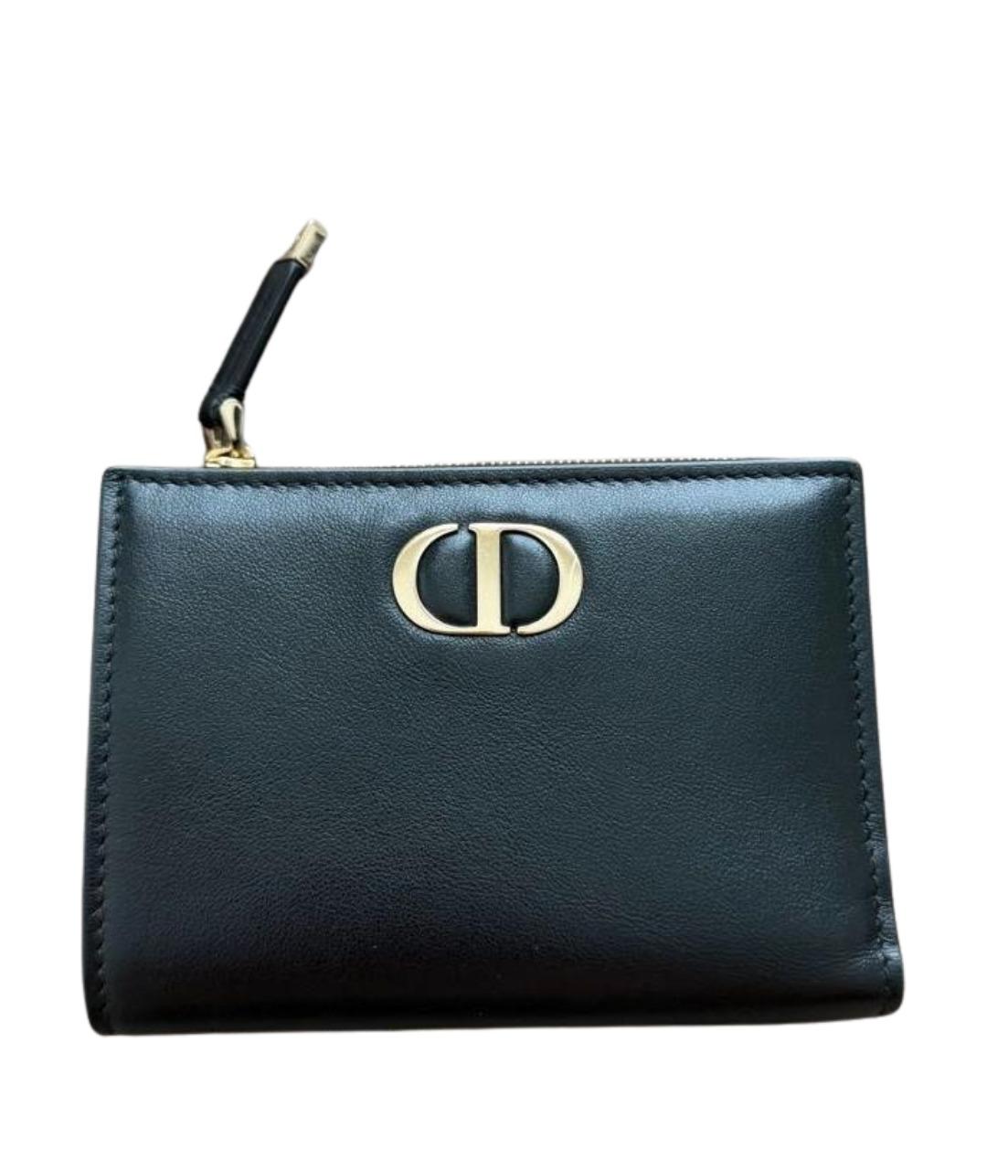 CHRISTIAN DIOR Черный кожаный кошелек, фото 1