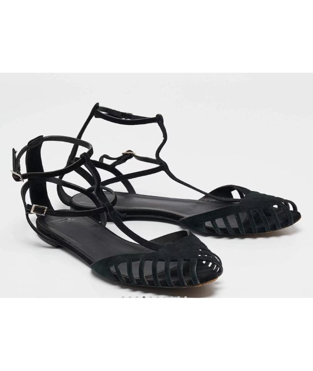 GIUSEPPE ZANOTTI DESIGN Черные замшевые балетки, фото 4