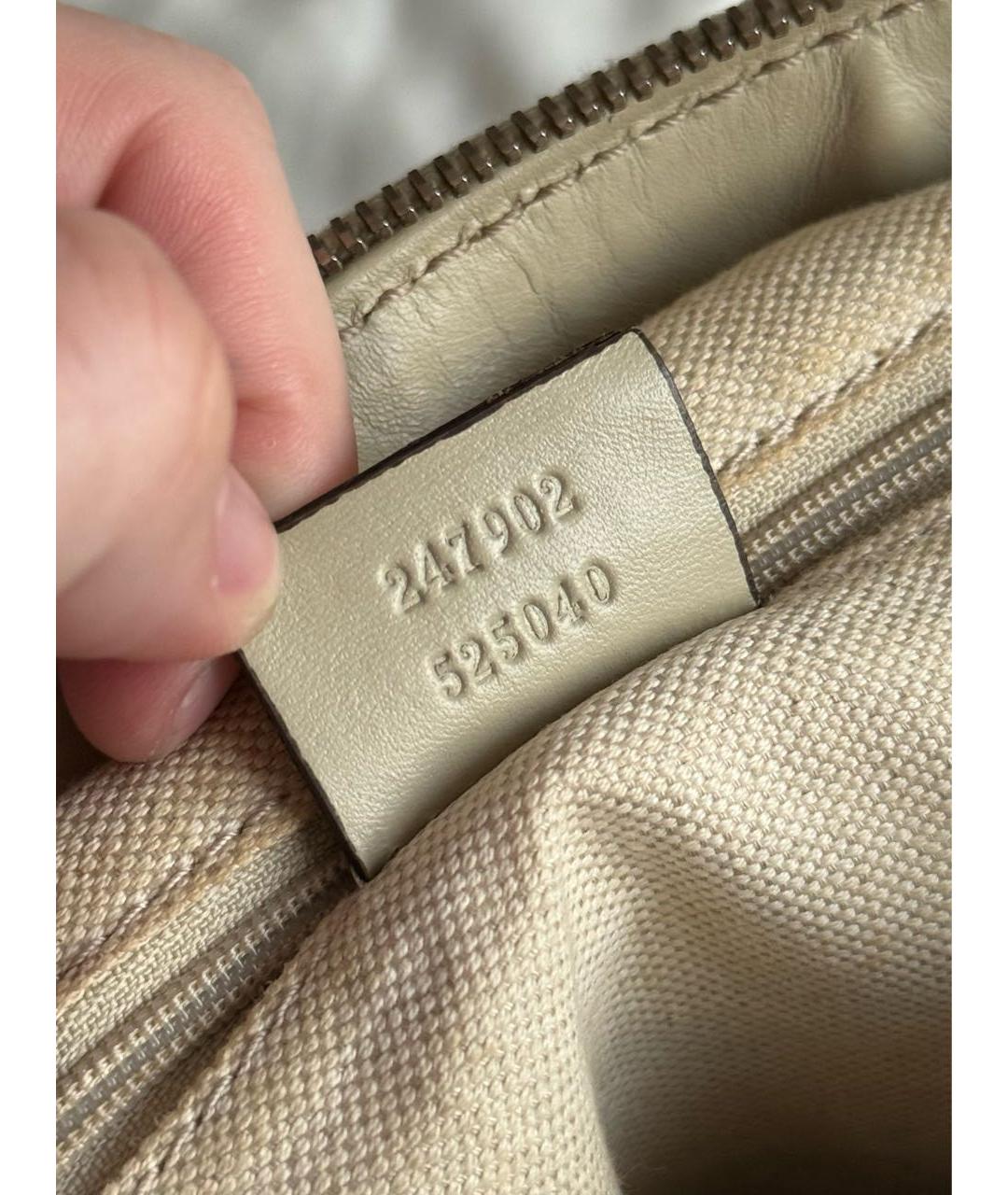 GUCCI Коричневая тканевая сумка с короткими ручками, фото 6