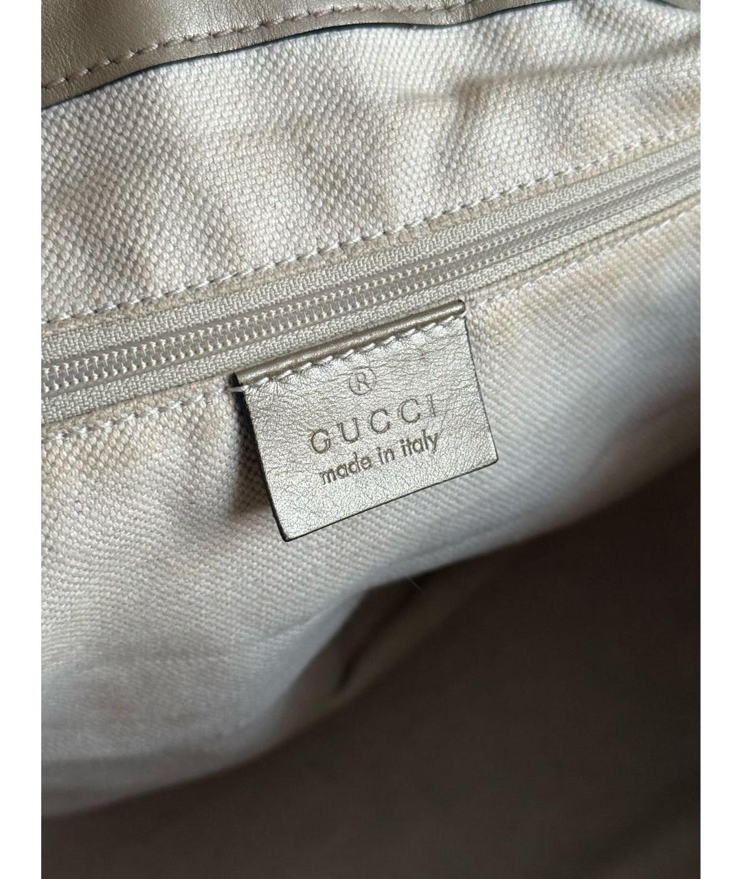GUCCI Коричневая тканевая сумка с короткими ручками, фото 6