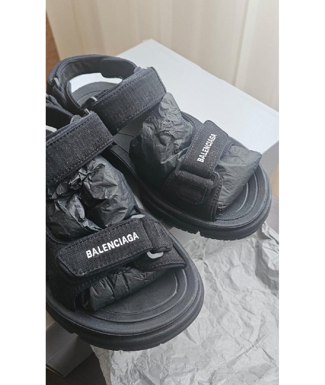 BALENCIAGA Черные текстильные сандалии, фото 2
