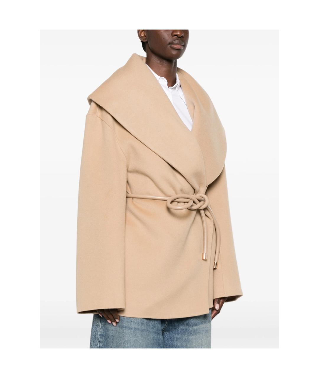 SPORTMAX Бежевое шерстяное пальто, фото 4