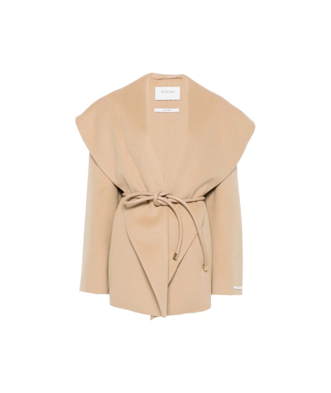 SPORTMAX Бежевое шерстяное пальто, фото 1