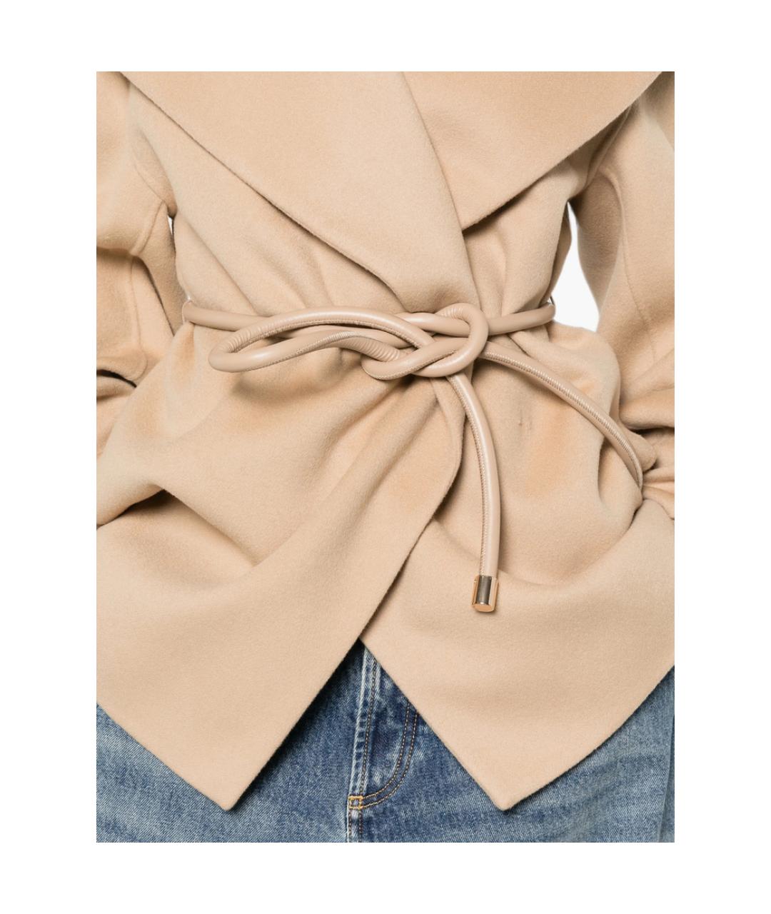 SPORTMAX Бежевое шерстяное пальто, фото 2