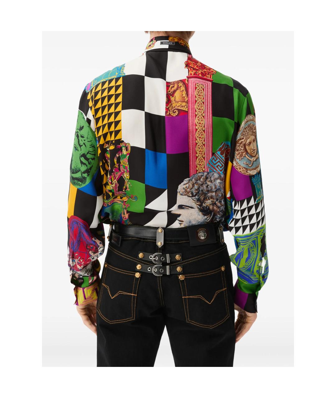 VERSACE Мульти шелковая кэжуал рубашка, фото 2