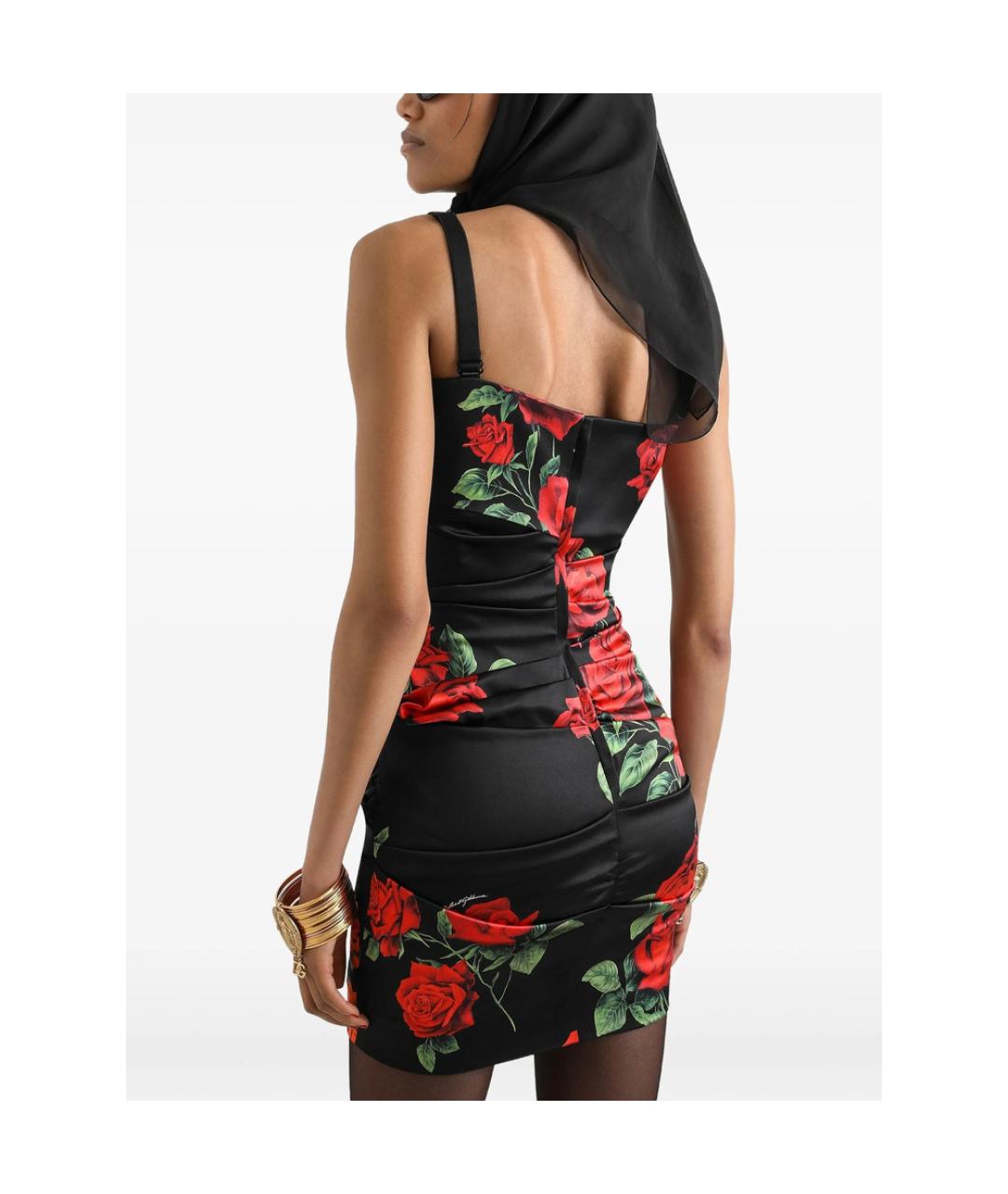 DOLCE&GABBANA Мульти шелковое коктейльное платье, фото 2
