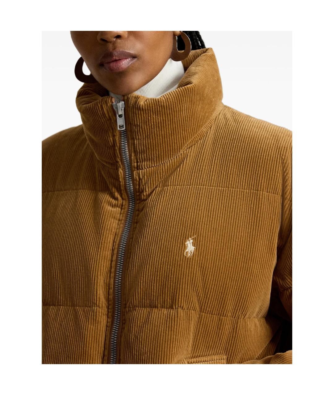 RALPH LAUREN Коричневый хлопковый пуховик, фото 4