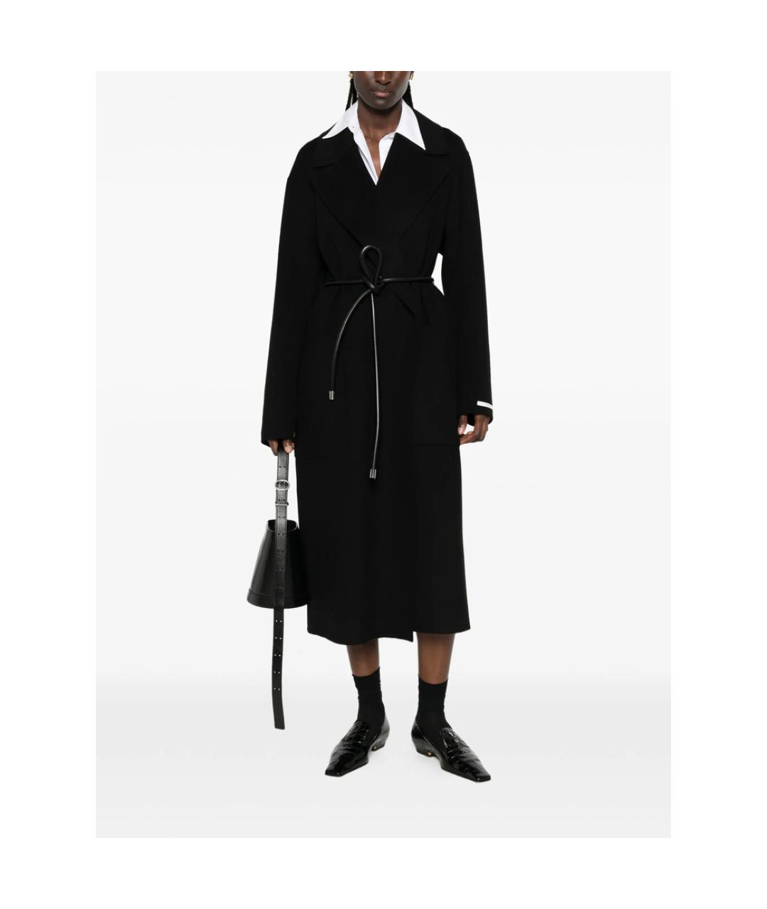 SPORTMAX Черное шерстяное пальто, фото 5