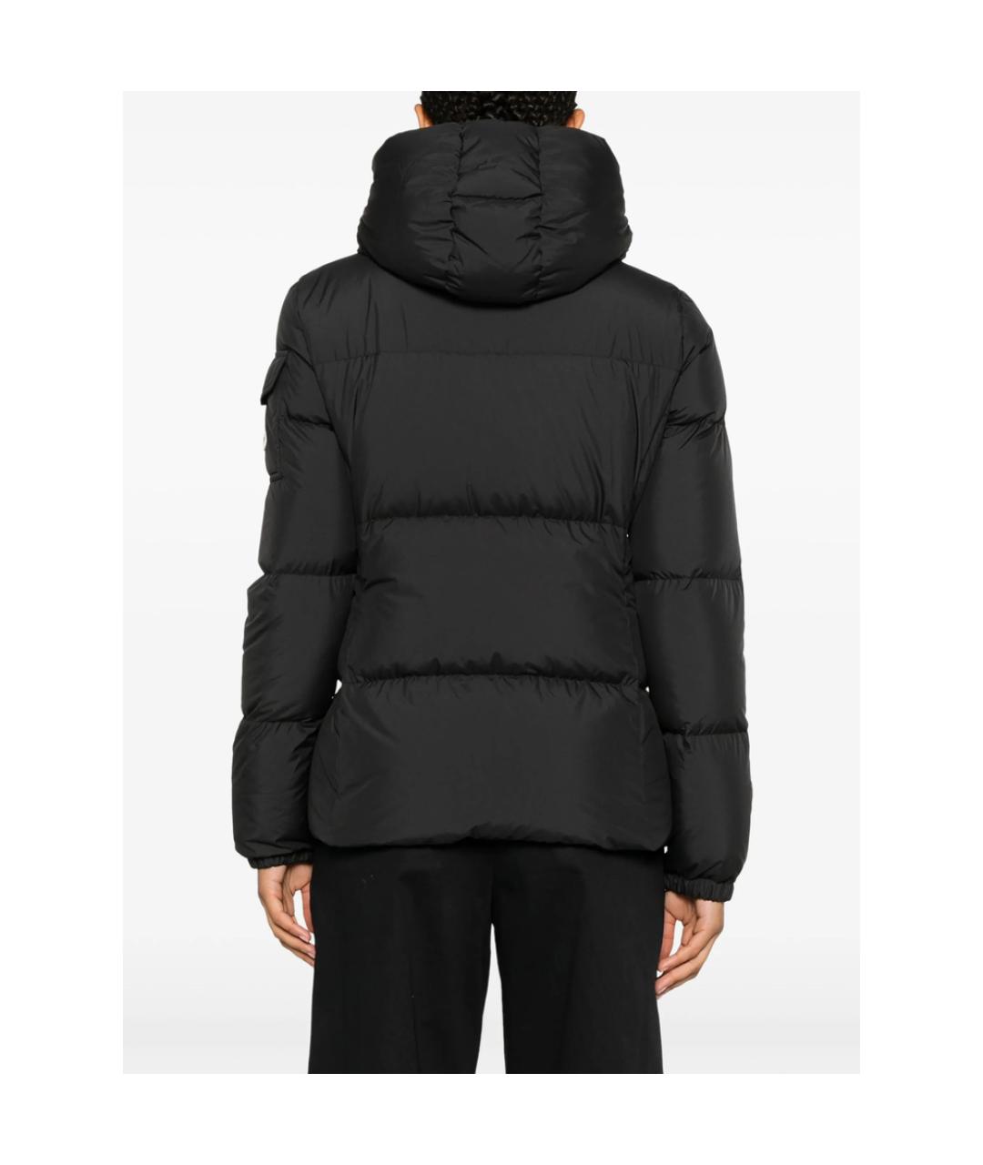 MONCLER Черный полиэстеровый пуховик, фото 2