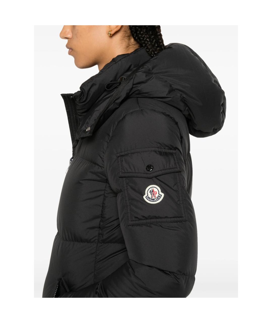 MONCLER Черный полиэстеровый пуховик, фото 3