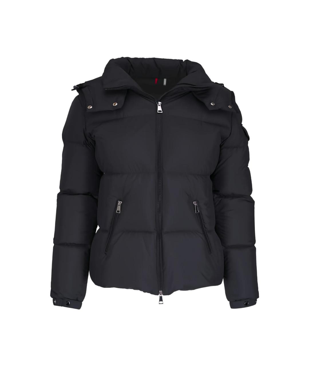 MONCLER Черный полиэстеровый пуховик, фото 5
