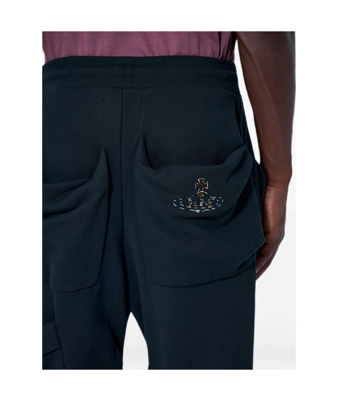 VIVIENNE WESTWOOD Черные хлопковые повседневные брюки, фото 4