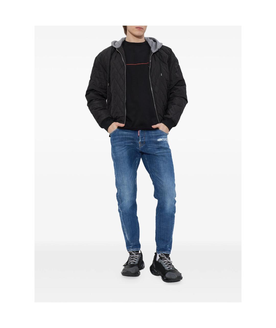 DSQUARED2 Черные синтетические низкие кроссовки / кеды, фото 5