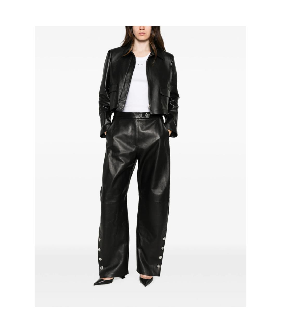 SPORTMAX Черные полиэстеровые брюки широкие, фото 4