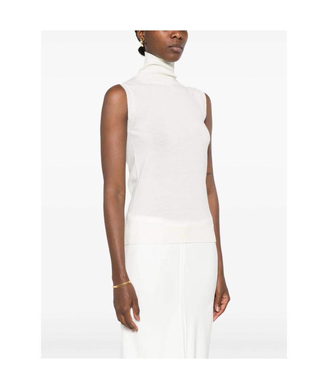 SPORTMAX Белая шерстяная водолазка, фото 4