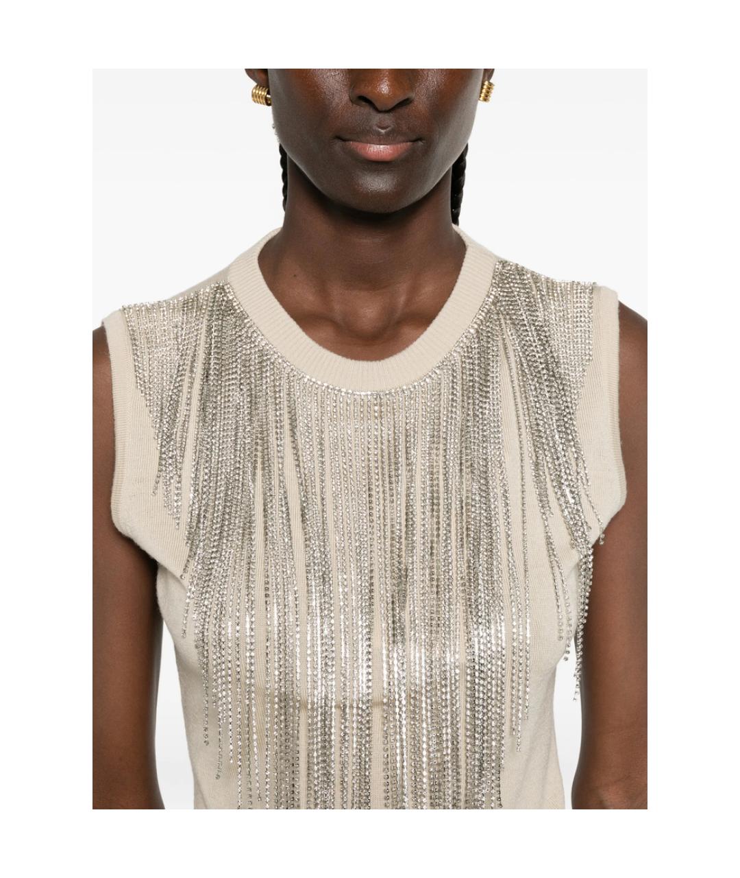 SPORTMAX Бежевая шерстяная майка, фото 2