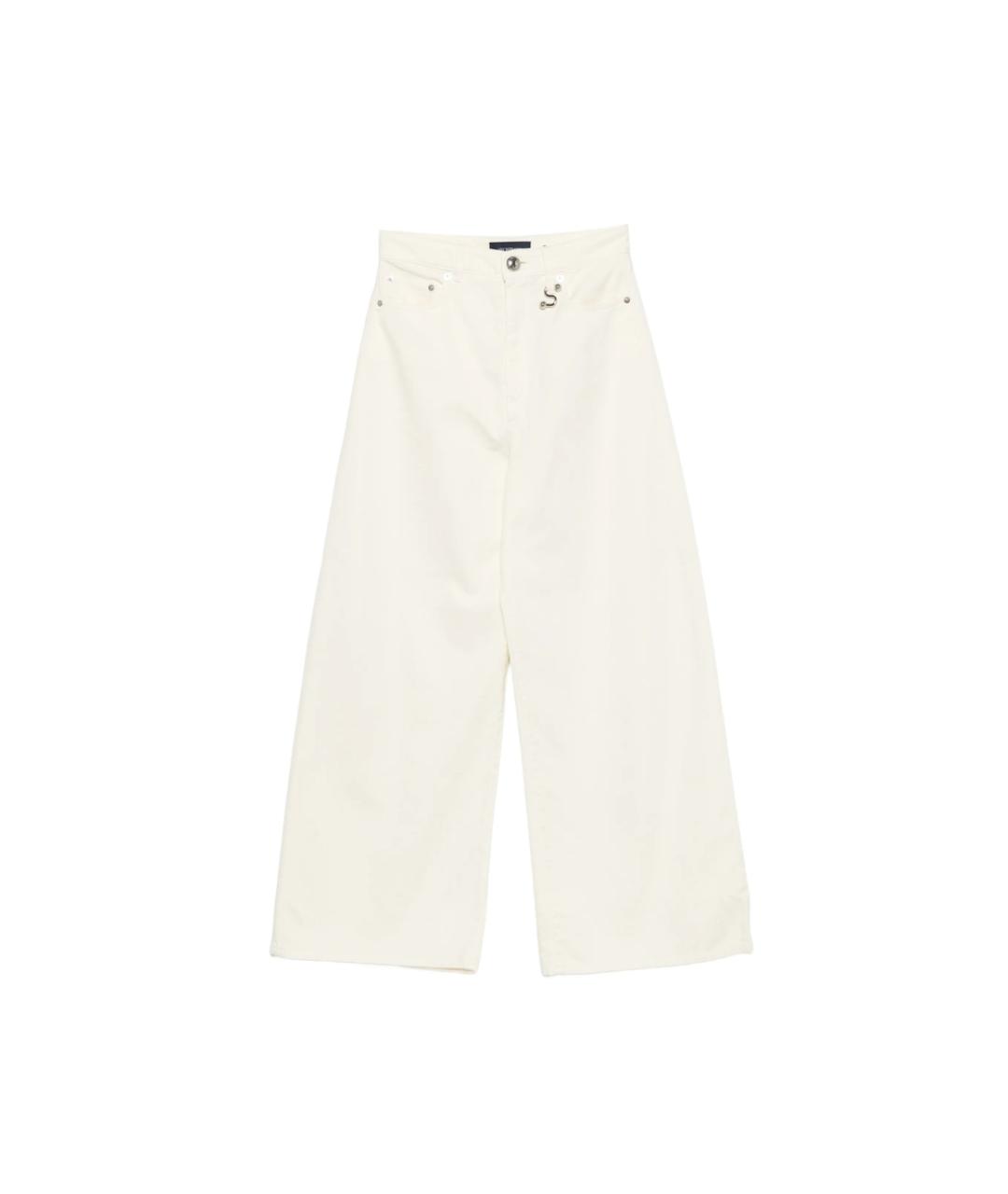 SPORTMAX Белые хлопковые прямые джинсы, фото 1