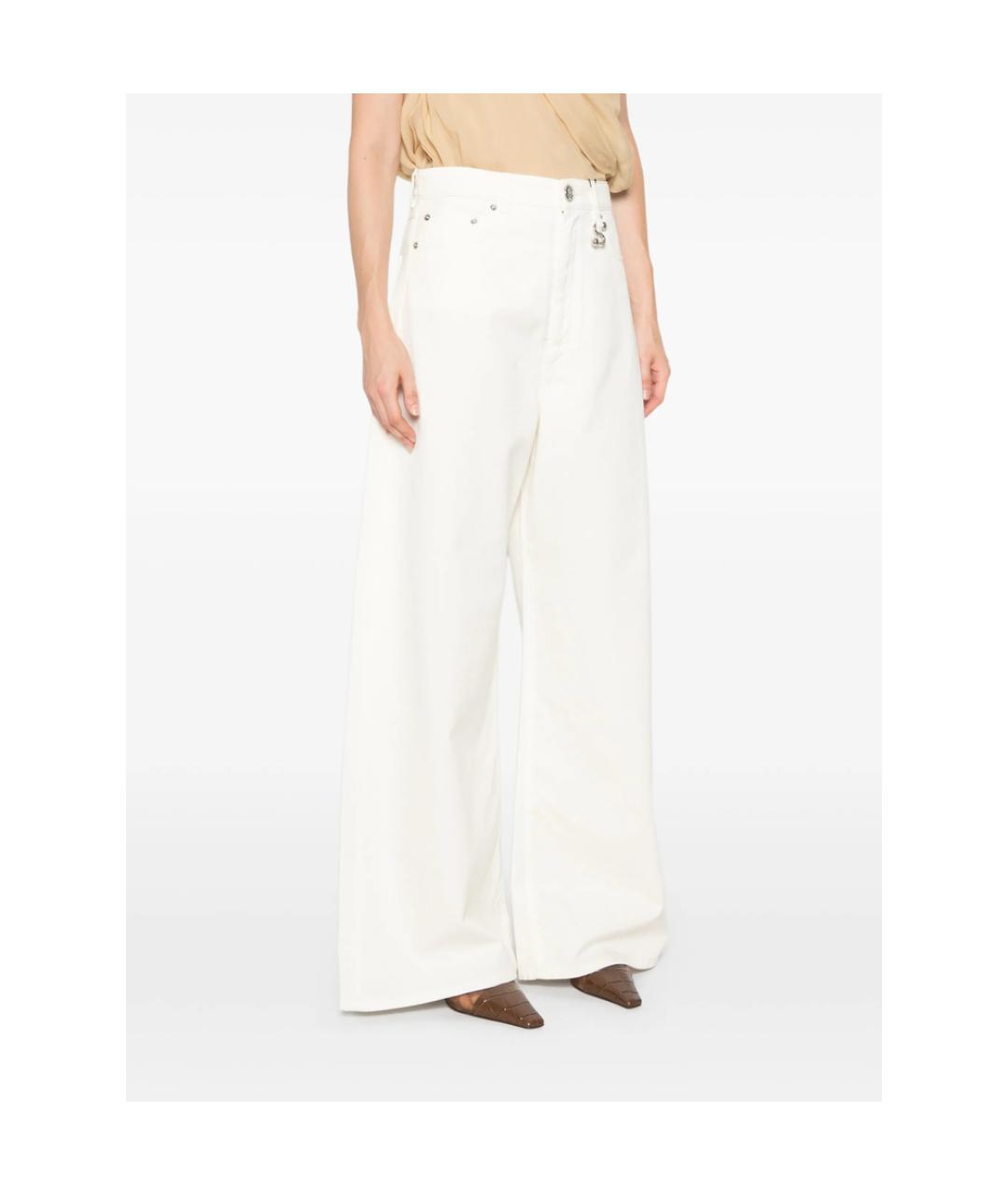 SPORTMAX Белые хлопковые прямые джинсы, фото 4