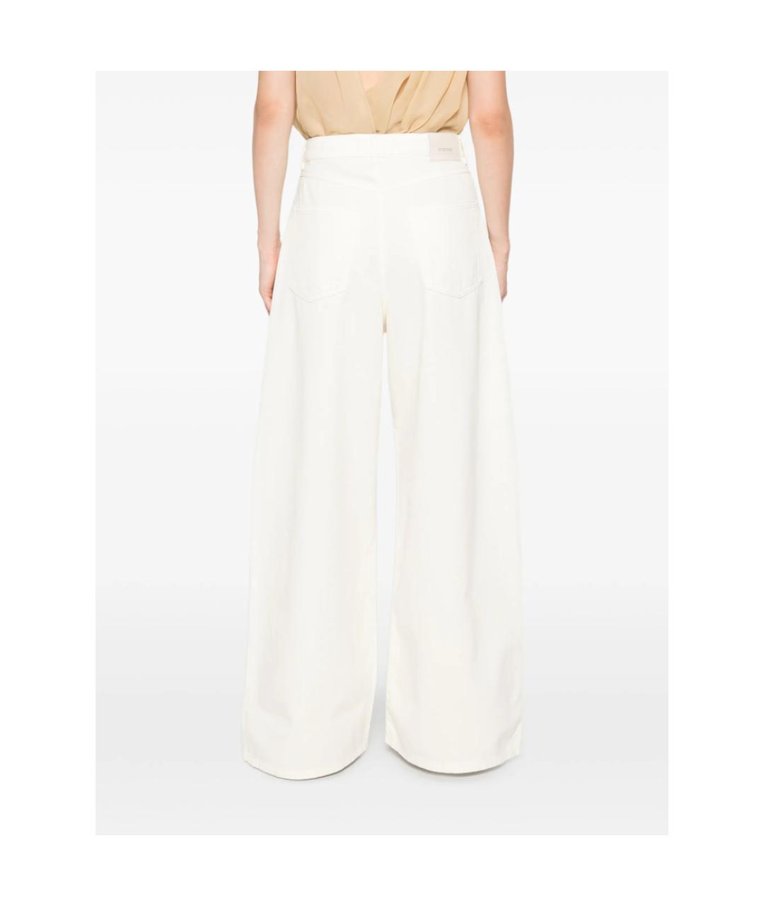 SPORTMAX Белые хлопковые прямые джинсы, фото 5