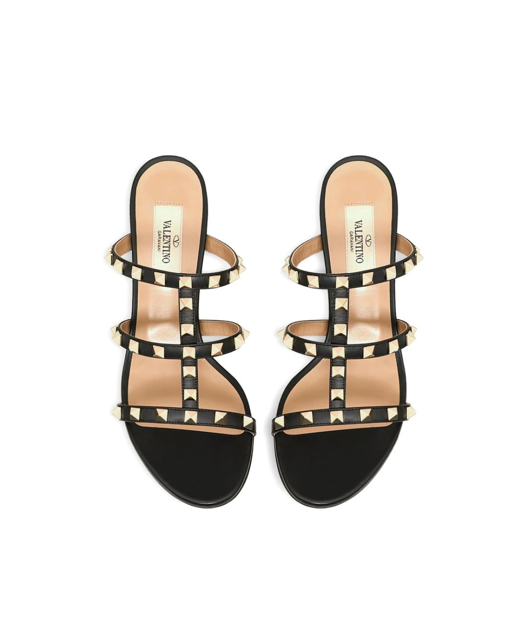 VALENTINO Черные кожаные мюли, фото 4