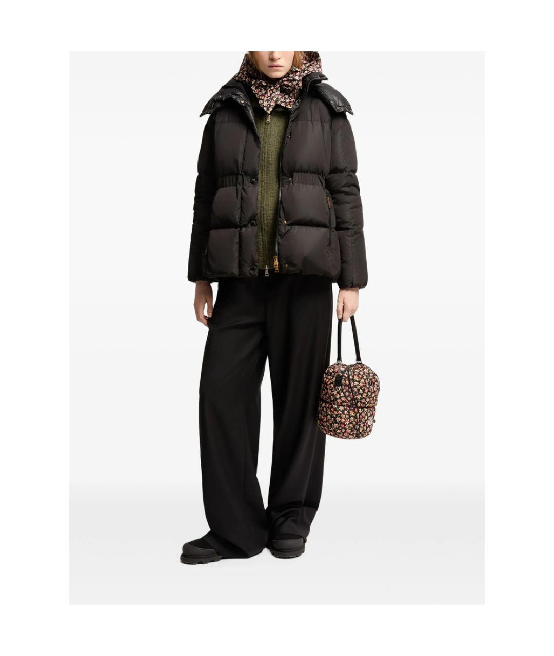 MONCLER Черный пуховик, фото 2